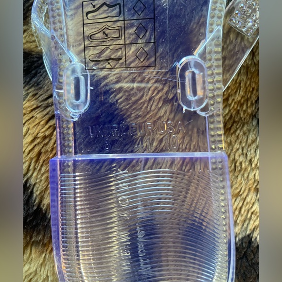 Nicole Miller Rhinestoned Jelly Flip Flops - Picture 3 of 4